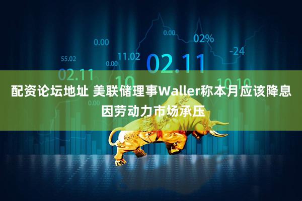 配资论坛地址 美联储理事Waller称本月应该降息 因劳动力市场承压