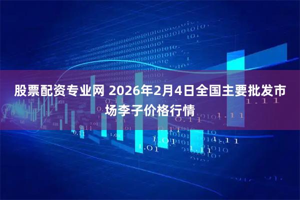 股票配资专业网 2026年2月4日全国主要批发市场李子价格行情