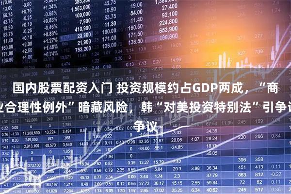 国内股票配资入门 投资规模约占GDP两成，“商业合理性例外”暗藏风险，韩“对美投资特别法”引争议
